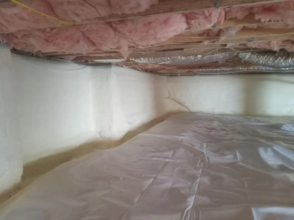 Crawl space encapsulation with closed-cell spray foam for Roof Waterproofing in Gulfport
